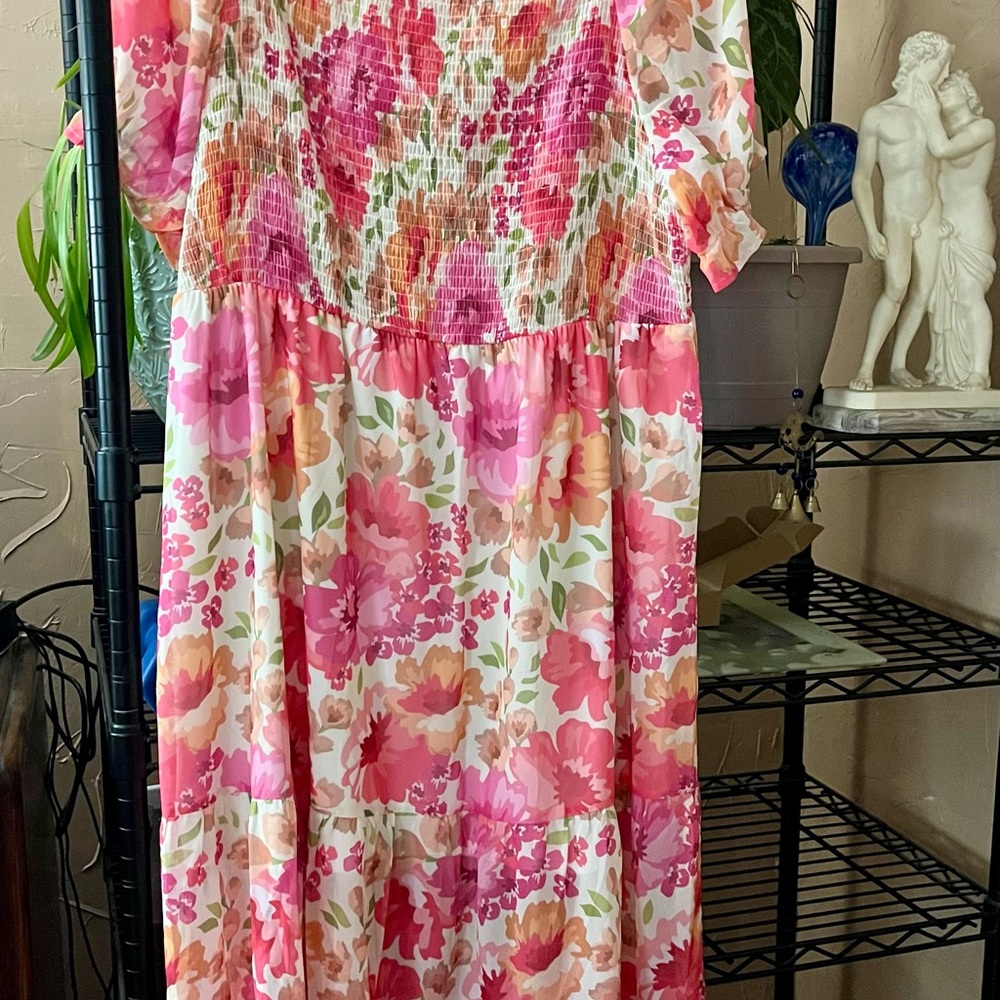 SHEIN Multicolor Floral Maxi Dress